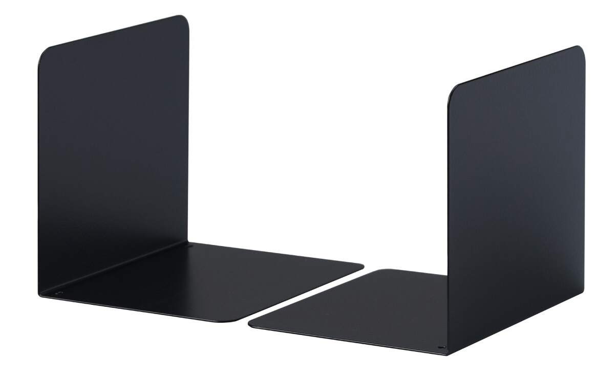 Durable Premium Heavy Duty Small Metal Shelf Bookends | 2 Pack | Black