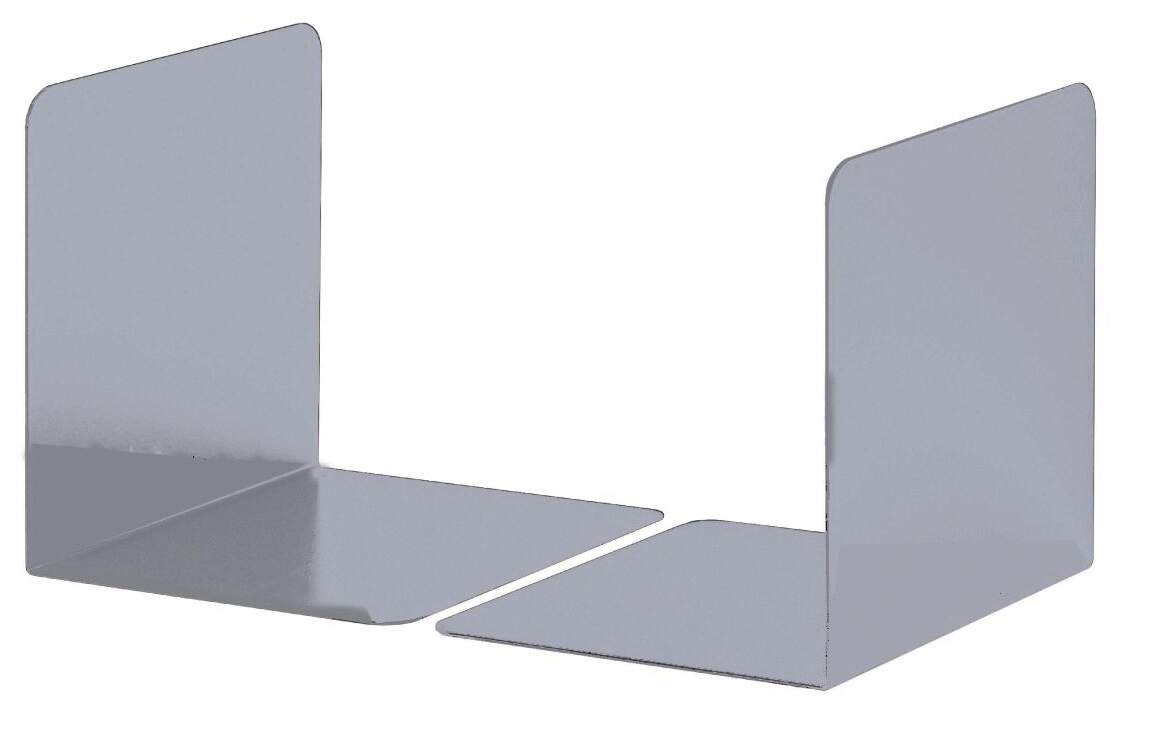 Durable Premium Heavy Duty Small Metal Shelf Bookends | 2 Pack | Silver