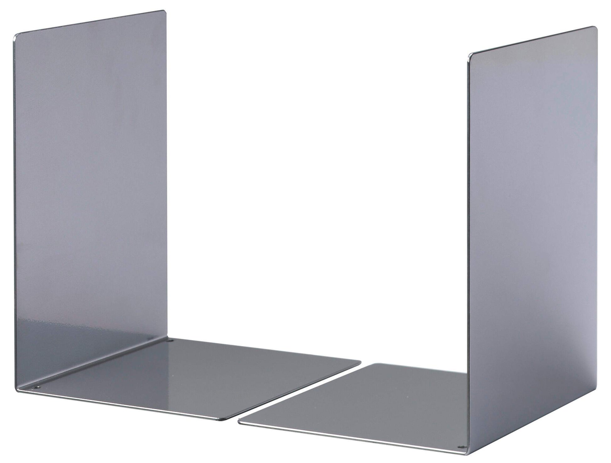 Durable Premium Heavy Duty Large Metal Shelf Bookends | 2 Pack | Silver