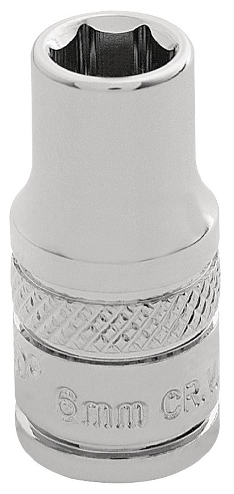 Draper 6MM HEX SOCKET 1/4 DR-PCKD 32453 1/4" Sq. Dr. Metric Sockets (Polished Chrome)
