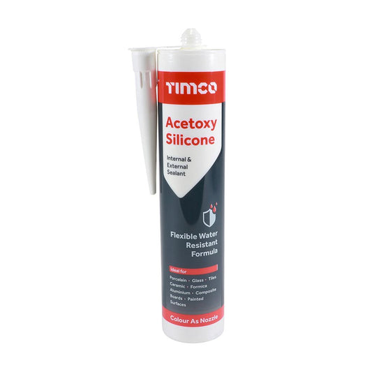 TIMCO Acetoxy Silicone White White 300ml Pack 1.0