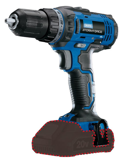 89524 Draper Storm Force Storm Force 20V Drill Driver (Sold Bare) CD20SF 20V Storm Force Power Interchange Range Professional Trade DIY Workshop Gar