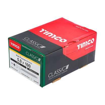 TIMCO Classic Screw PZ2 CSK ZYP 5.0 x 100 Gold Pack 100
