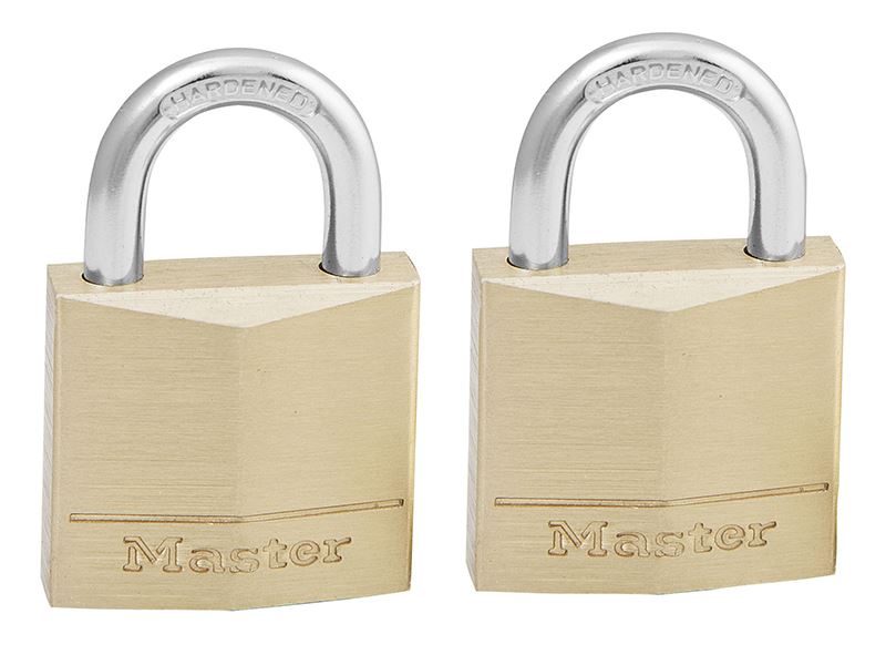 MasterLock 130EURT Solid Brass 30mm Padlock 4-Pin - Keyed Alike x 2