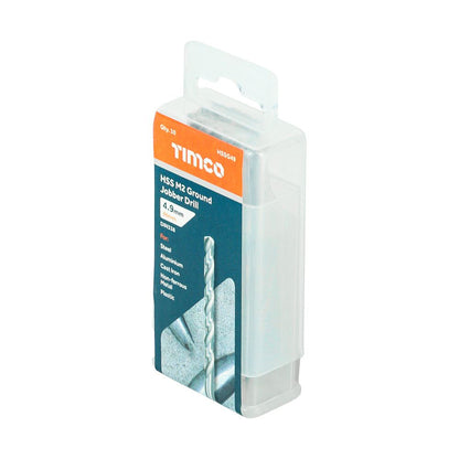 TIMCO HSS-G Jobber Drill Bit M2 4.9mm Pack 10