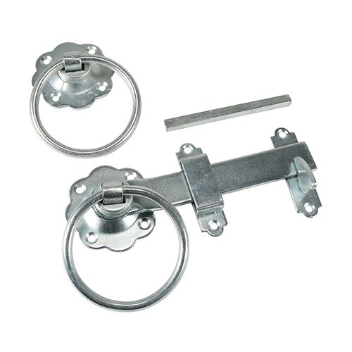 TIMCO Ring Gate Latch - Plain Zinc 6" Silver Pack 1