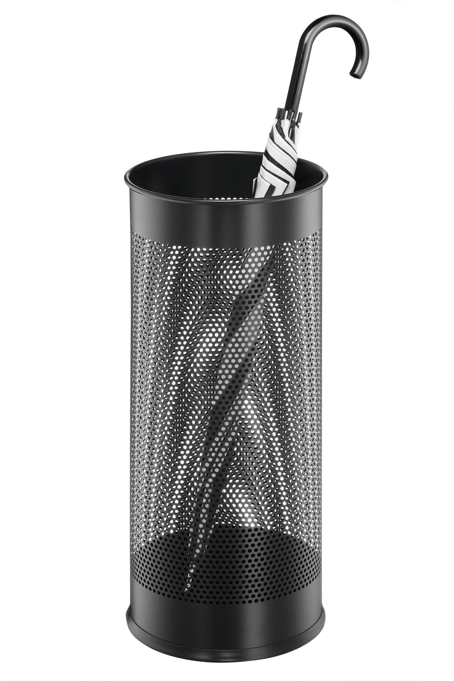 Durable Modern Perforated Metal Umbrella Stand | 29 Litre Black