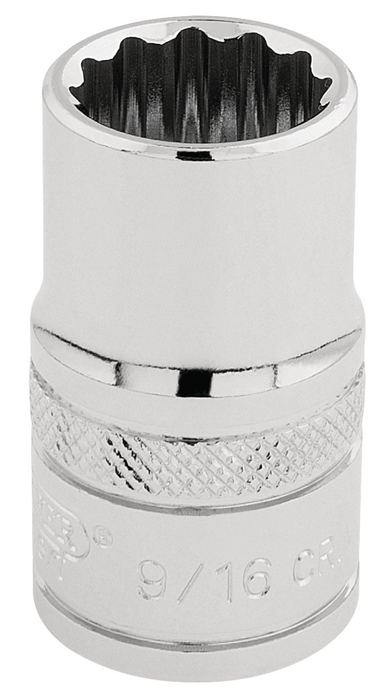 Draper 9/16AF 12PT SOCKET 1/2DR PCKD 33609 1/2" Sq. Dr. Imperial Sockets (Polished Chrome)