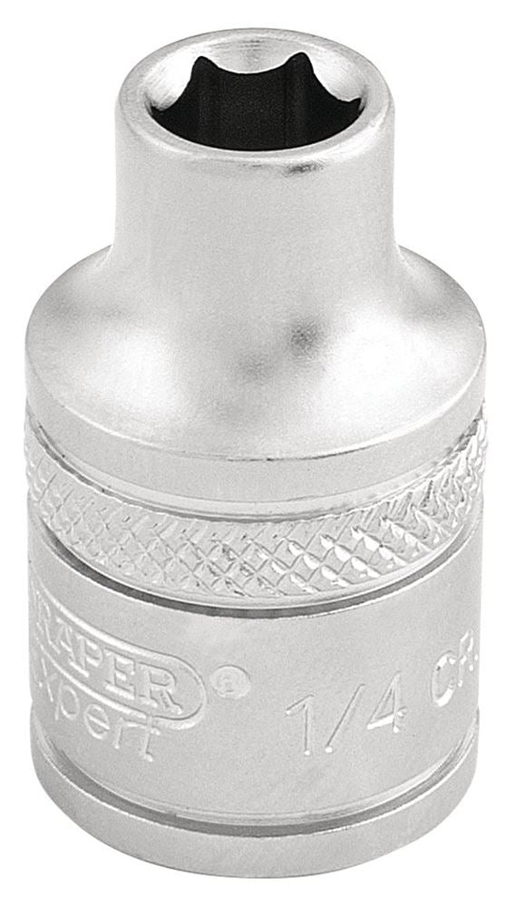 Draper 1/4 6PT SOCKET 3/8 DR-PCKD 16548 3/8" Sq. Dr. Imperial Sockets (Micro Satin Chrome)