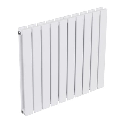 Baridi DH350 Horizontal Radiator Contemporary Double Flat Panel Design 600 x 700mm - White | Steel | Horizontal flat panel design delivers a BTU