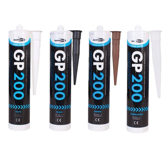 Bond It GP200 General Purpose Silicone Sealant 275ml – All Colours – Waterproof, Fast Setting and Mould Resistant for Interior and Exterior Use