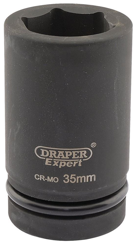 05149 Draper HI-TORQ 6 Point Deep Impact Socket, 1 Sq. Dr., 35mm 425D-MM 1 Impact Sockets Professional Trade DIY Workshop Garage Use