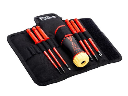 Bahco 808061 BH808061 Ratcheting Screwdriver with Interchangeable Blades, Multi-Colour