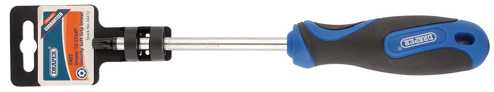 Draper T40X115TX-TAMPERPROOF S/D-PKD 34272 Draper TX-STARÂ® Soft Grip Security Screwdrivers
