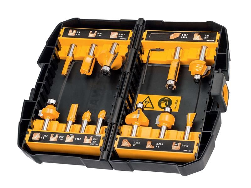 DeWalt Power Tools DT90016 8mm Router Bit Set, 12 Piece