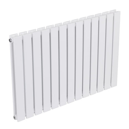 Baridi DH351 Horizontal Radiator Contemporary Double Flat Panel Design 600 x 910mm - White | Steel | Horizontal flat panel design delivers a BTU