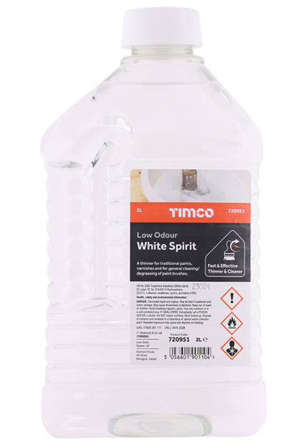 TIMCO Low Odour White Spirit 750ml 2L Paint Cleaner Degreaser Solvent