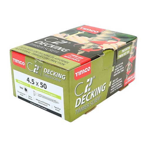 TIMCO C2 Deck-Fix TX20 CSK GRN 4.5 x 50 Green Pack 250