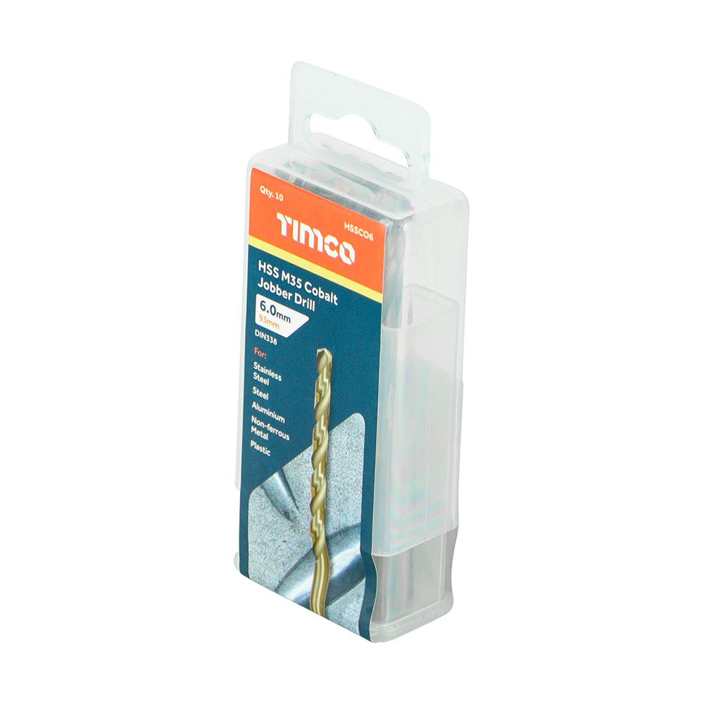 TIMCO HSS-CO Jobber Drill Bit Cobalt 6.0mm Pack 10