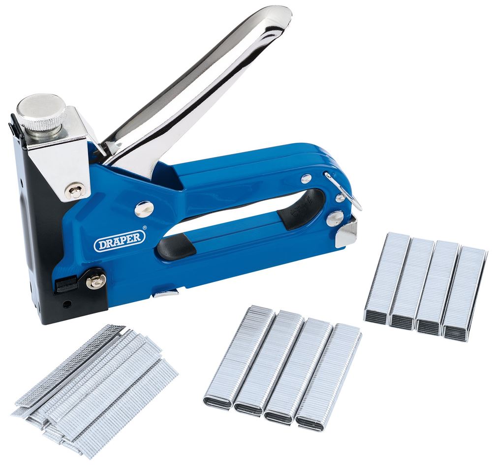 70411 Draper Staple Gun/Tacker Kit ST6/B Staplers and Tackers Professional Trade DIY Workshop Garage Use