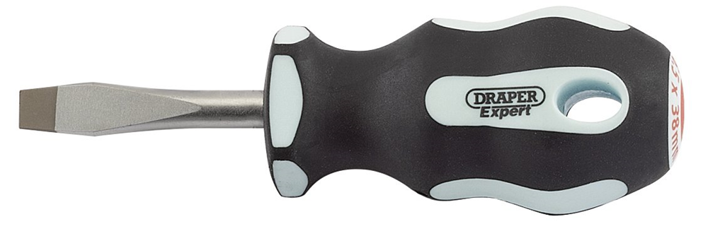 Draper 6.5X38MM PL SLOT S/DRIVER PKD 34977 Soft Grip Plain Slot Screwdrivers