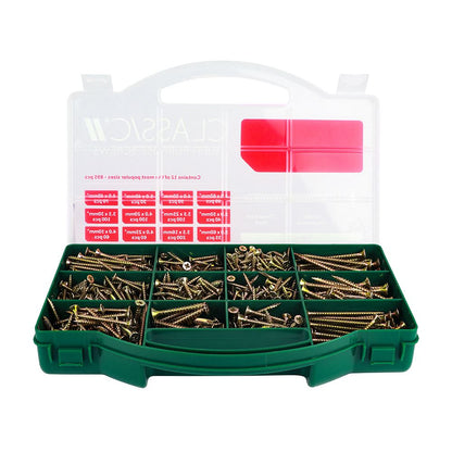 TIMCO Classic Screw Mixed Tray ZYP 895pcs Gold Pack 1