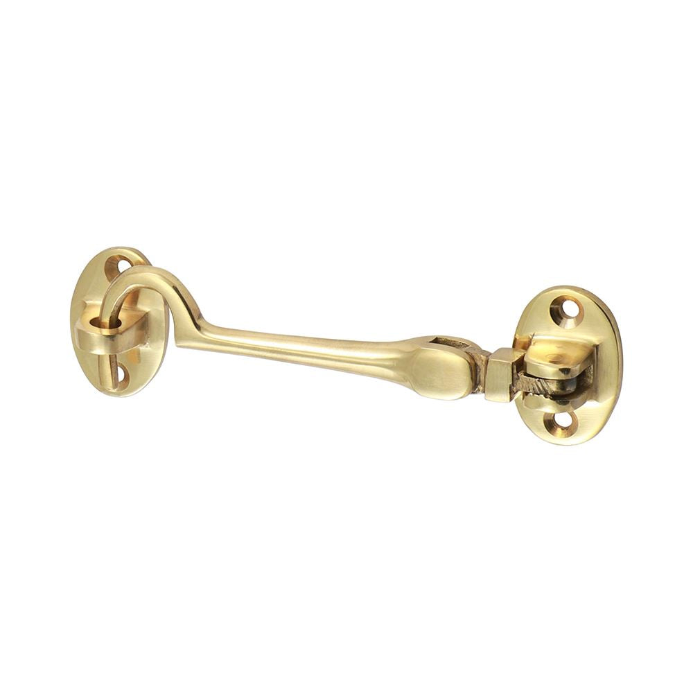 TIMCO Cabin Hook Pol. Brass 100mm Pack 1