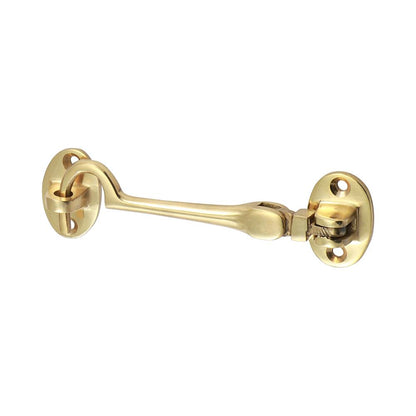 TIMCO Cabin Hook Pol. Brass 100mm Pack 1