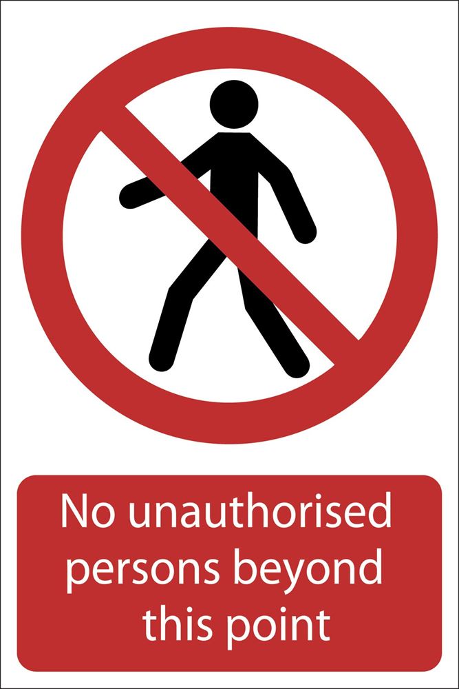 72937 Draper No Unauthorised Persons Beyond This Point SS57 Prohibition Warning Signs Professional Trade DIY Workshop Garage Use