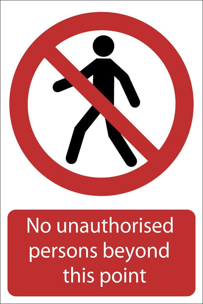 72937 Draper No Unauthorised Persons Beyond This Point SS57 Prohibition Warning Signs Professional Trade DIY Workshop Garage Use