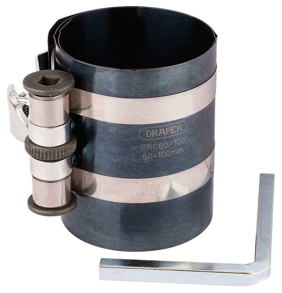 51845 Draper Piston Ring Compressor, 60 - 100mm PRC60/100 Piston Ring Compressors Professional Trade DIY Workshop Garage Use