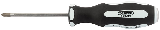 Draper NO.1X75MM POUND THRU CROSS S/D 35210 Pound Thru' Cross Slot Soft Grip Screwdrivers