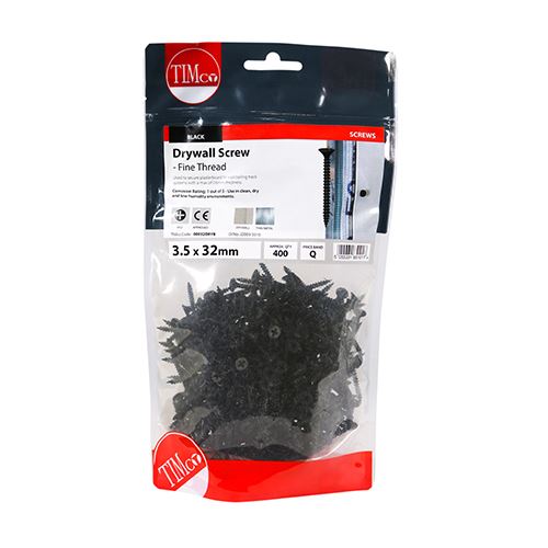 TIMCO Drywall Screw PH2 - BLK 3.5 x 32 Black Pack 400