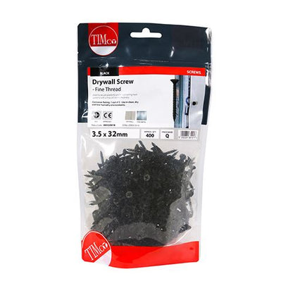 TIMCO Drywall Screw PH2 - BLK 3.5 x 32 Black Pack 400