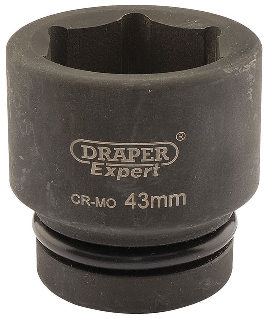 05123 Draper Expert Expert HI-TORQ 6 Point Impact Socket, 1 Sq. Dr., 43mm 425-MM 1 Impact Sockets Professional Trade DIY Workshop Garage Use