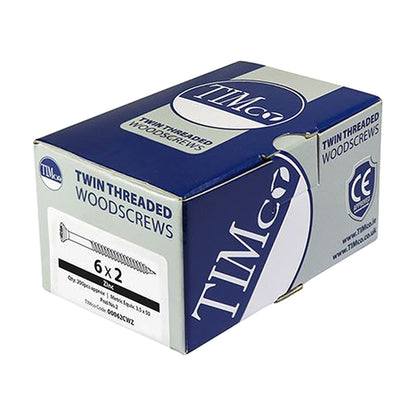 TIMCO Twin Woodscrew PZ2 CSK Zinc 8 x 3 Silver Pack 100