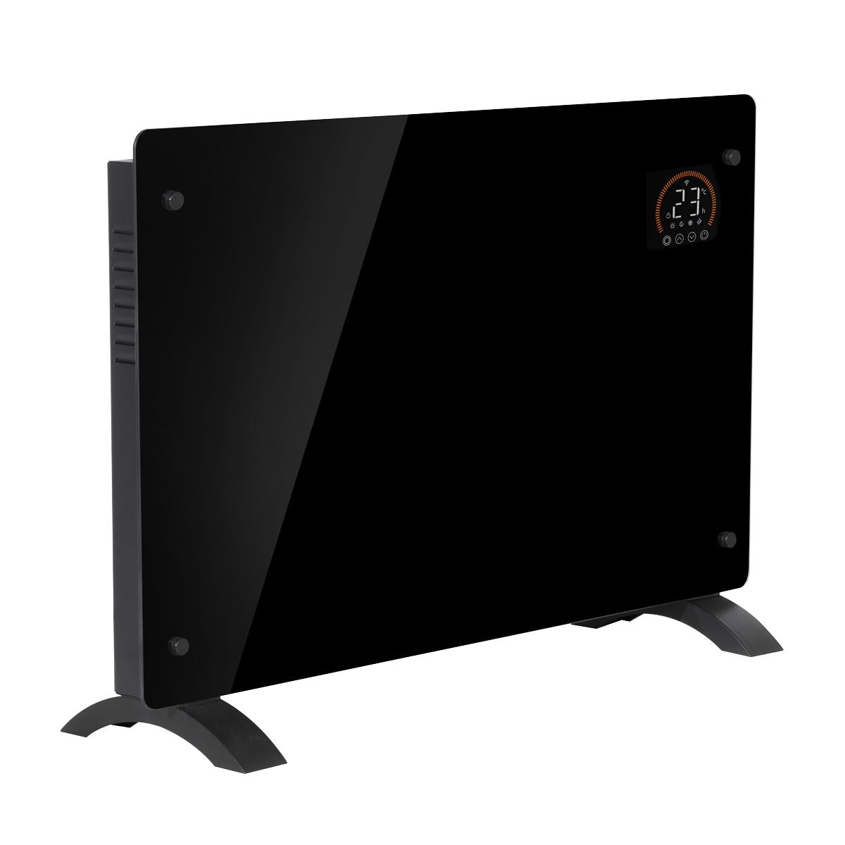 Baridi DH139 Electric Glass Panel Heater, 2000W, Thermostat Controlled Radiator with 24Hr 7 Day Timer, Wi-Fi Enabled, Remote Control, Black | 230V