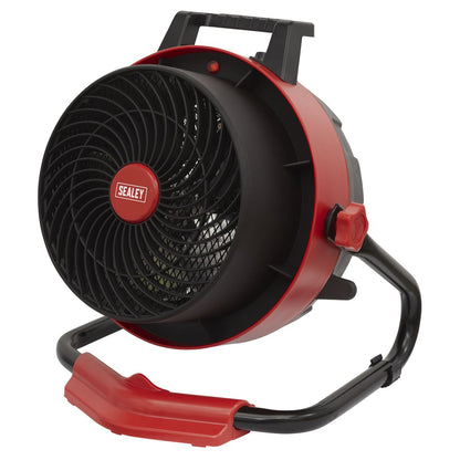Sealey FH3000 Industrial Fan Heater 3000W/230V | 0-3000W, 230V ~ 50Hz, Thermostat, Tip-Over Switch | Portable industrial heater with two heat settings