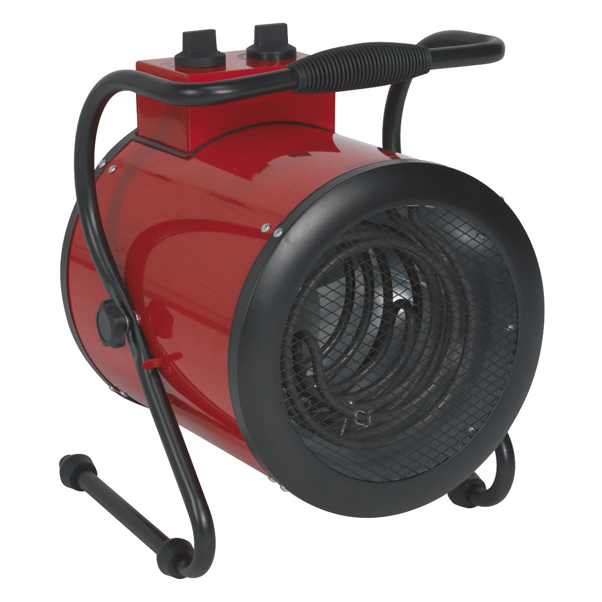 Sealey EH5001 Industrial Fan Heater 5kW/400V | 17,000Btu/hr, 2500/5000W, 400V-16A, Thermostat, Overheat Protection, Tip-Over Switch, Adjustable