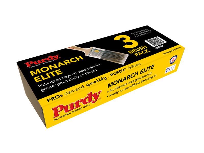 PUR Monarch  Elite  Paint Brush Set, 3 Piece