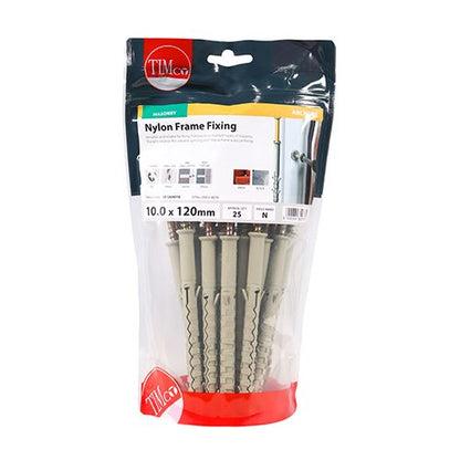 TIMCO Nylon Frame Fixing - Zinc 10.0 x 120 Pack 25