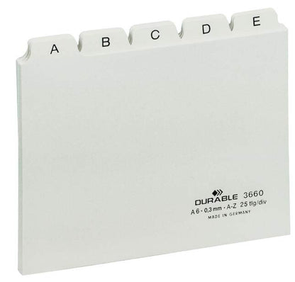 Durable 5 Part Alphabetical A-Z Reinforced Index Dividers | A6 Landscape | White