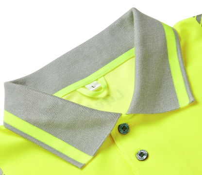 Pulsar Hi Vis Long Sleeve Polo Shirt Yellow High Visibility Workwear