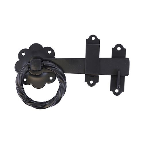 TIMCO Twisted Ring Gate Latch Black 6" Black Pack 1