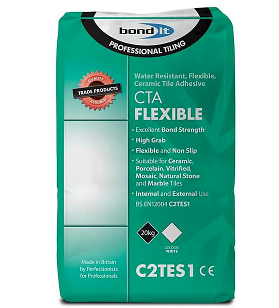 Bond It CTA Flexible Tile Adhesive 20kg Ceramic Wall & Floor Grey White