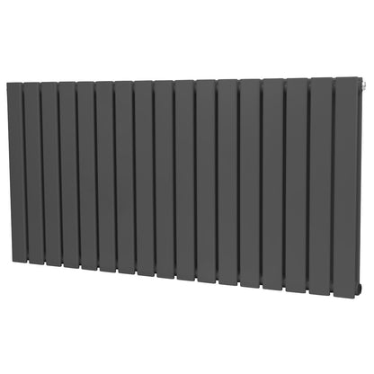 Baridi DH342 Horizontal Radiator Contemporary Double Flat Panel Design 600 x 1190mm - Anthracite | Steel | Horizontal flat panel design delivers a BTU