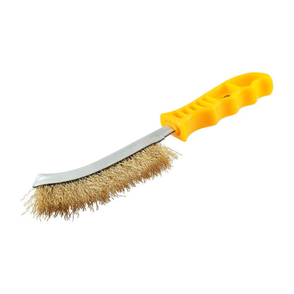 TIMCO Yellow Handle Wire Brush Brass 255mm Yellow Pack 1
