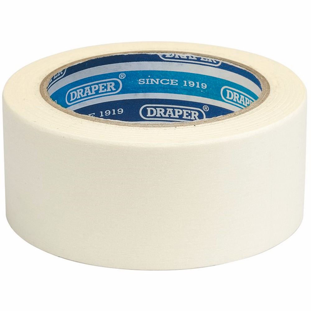 63480 Draper Masking Tape Roll, 50m x 48mm TP-MASK Paint Stripping and Prepping Professional Trade DIY Workshop Garage Use