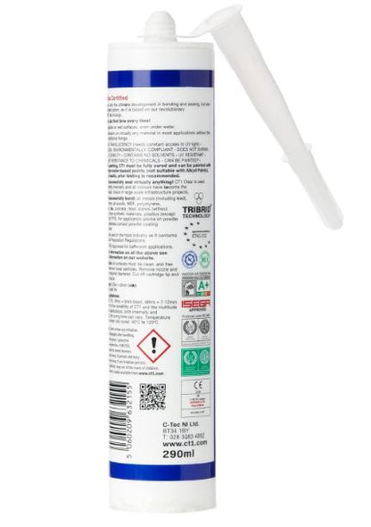 12 x CT1 Grey TRIBRID Multi-Purpose Sealant & Adhesive 290ml Flexible Odourless
