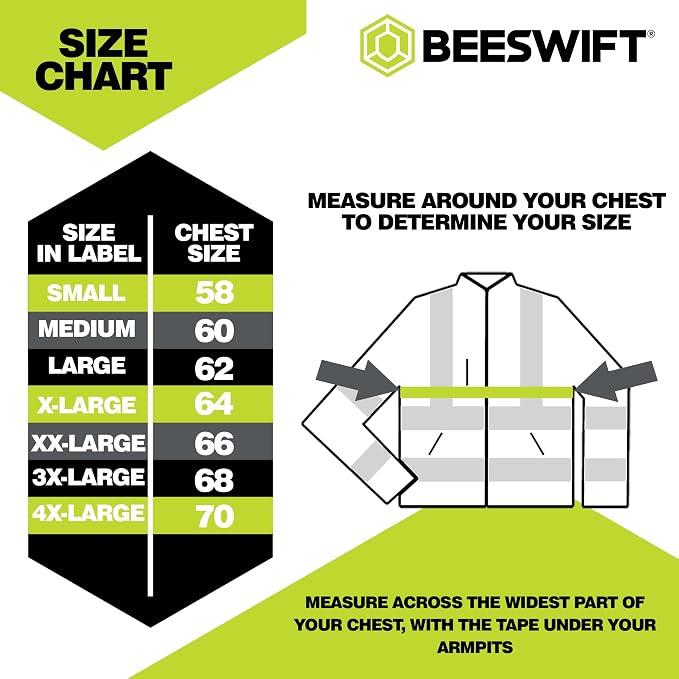 Beeswift Deltic Hi Vis Softshell Jacket Colour Size Options Windproof Breathable Fleece Backed Workwear with Reflective Tape and Zipped Pockets